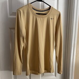 Nike Beige Long Sleeve Top with gray logo